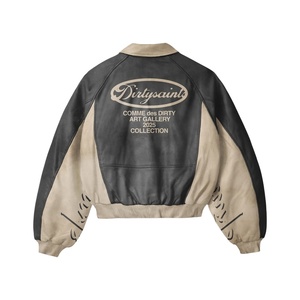 Unisex <b>Winter</b> Canvas Streetwear Polyester Windproof Bomber Jacket Manufacturer Custom Embroidered Chenille Patch Zippered - Product Image 5