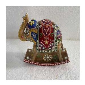 Figuras de Elefantes de Madera Pintadas a Mano, Ecológicas, Naturales, Pulimentadas, Estilo Indio Antiguo, Decorativas para Hogar, Oficina, Hotel, Escuela - Product Image 2