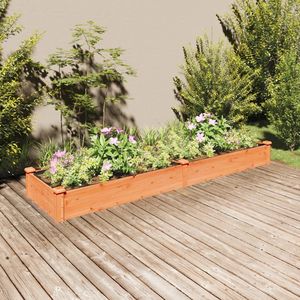 Jardinera Elevada Grande de Madera de Abeto Sólido, Macetas y Jardineras Marrones para Flores - Product Image 1