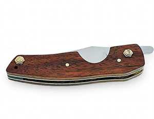 มีดพับ Iron Crown Forge แบบ Drop Point ใบมีดสแตนเลส ด้ามไม้ ปุ่มเปิดแบบ Thumb Knob ผลิตตามแบบ OEM - Product Image 6