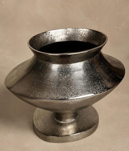 Urne à fleurs en métal de qualité supérieure, très vendue, faite à la main en aluminium argenté brut, vase décoratif de sol, pot. - Product Image 2