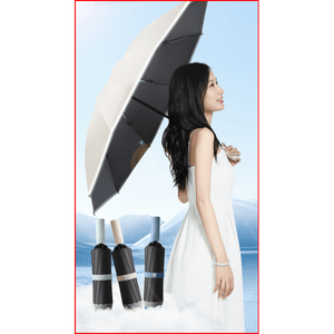 Ombrello Completamente Automatico, Ampliato e Rinforzato, Doppio Uso per Sole e Pioggia, Pieghevole, per Uomini e Donne, in Tessuto Pongee - Product Image 5