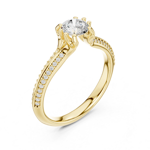 แหวนเพชรทรงกลมทองคำขาว 14K เพชรเพาะเลี้ยงสำหรับผู้หญิง แหวนแต่งงาน เพชรเพาะเลี้ยงใหม่ - Product Image 5