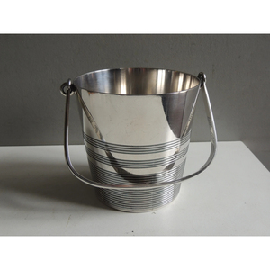 Round Simple Design Silver Color <b>Ice</b> Bucket With Handles Vintage Style Handmade Beverage <b>Cooler</b> Rust Resistant Bar Accessories - Product Image 6