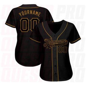 Maillots de baseball personnalisés vierges en gros, maillots de baseball et de softball par sublimation, maillot de baseball noir et or vieilli authentique - Product Image 2