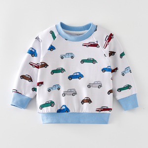 Sweat-shirt à capuche imprimé en coton blanc pour petits garçons, respirant, style vintage, pull-over, haut chaud pour enfants toute saison - Product Image 3