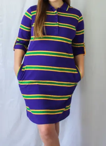 Wholesale Mardi Gras Women Mini Dresses 100% Cotton A-Line Fashion Purple <b>Gold</b> Green Adults Casual Dress Festival <b>Clothes</b> - Product Image 4