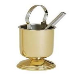 Aspergilo antiguo de plata tallada con mango detallado, disponible a precios de mayorista. - Product Image 2