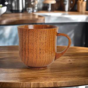 Taza de Café Latte de Madera de Diseño Clásico Moderno con Asa, Ecológica y de Gran Capacidad para el Hogar, Bar, Restaurante, Viajes y Uso al Aire Libre - Product Image 2