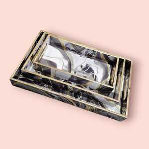Bandeja de madera de lujo con estampado de esmalte Meena, plato decorativo tradicional para servir, adorno para el hogar con acabado de diseño. - Product Image 2