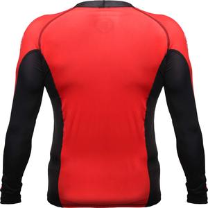 Haut de compression à manches longues pour homme, entraînement hardcore, rouge et noir, séchage rapide, pour le MMA - Product Image 2