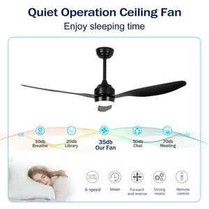 Ventilatore da soffitto silenzioso da 52 pollici per esterni con 6 livelli di velocità e luci LED, motore DC reversibile, pale in ABS, 3 livelli per patio e soggiorno - Product Image 6