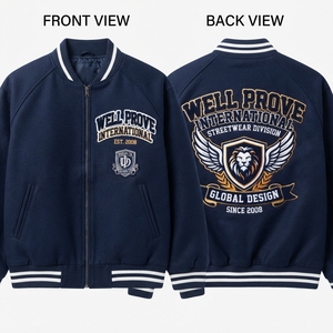 Chaqueta Bomber de Satén Premium Azul Rey con Logotipo Personalizado, Ropa Urbana con Cierre Completo, Transpirable, para Invierno - Product Image 6