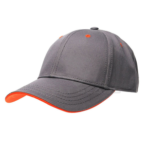 Gorra de Béisbol Gris de 6 Paneles con Ribete Naranja, Ajustable, Unisex, Estilo Deportivo Informal para Adultos - Product Image 2