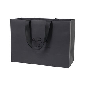 Sac shopping en papier de luxe personnalisé avec poignée en ruban et fenêtre, pour emballage cadeau, boutique, mode et promotion de marque - Product Image 1