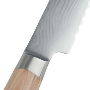 Cuchillo para Pan de 9 Pulgadas, Hoja Dentada de Acero Inoxidable, Mango de Madera Blanca, Cortador Profesional de Cocina para Pan, Pastel y Repostería - Product Image 4