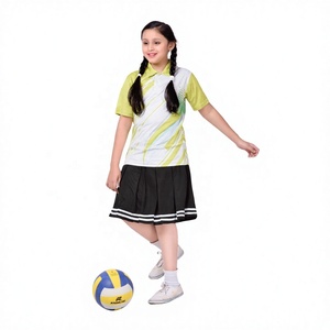 Diseño personalizado Ropa deportiva Vestido estándar para niñas en la escuela Uniforme deportivo Impreso Diseñador Camiseta Falda plateada - Product Image 5