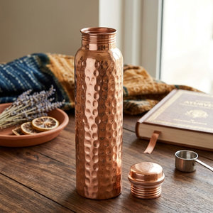 Factory Offer Handcrafted Pure <b>Copper</b> Water <b>Bottle</b> Leak Proof Reusable Metal <b>Bottle</b> Stylish & Durable Hydration Vessel - Product Image 1