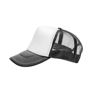 Gorra Trucker Clásica Blanca y Negra con Logotipo Personalizado, Malla Trasera de Alta Calidad, Cierre a Presión, Transpirable, Accesorio de Moda para Verano - Product Image 3