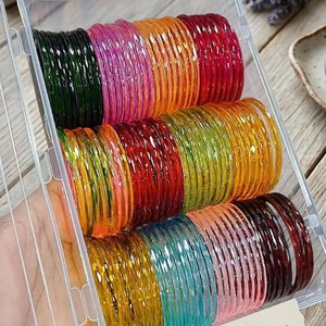 Urban Chic Jelly Glass Silver Plated Eco-Friendly Fashion Bangles Women Stylish Trendy Stackable Ladies Wrist <b>Accessories</b> Daily - Product Image 1