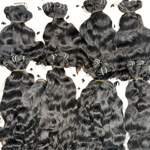 Extensiones de Cabello Remy Indio de Templo de Lujo Crudo de Primera Calidad, Doble Trama a Máquina, Sin Procesar, Suaves, Estilos Ondulados Brasileños, 100g - Product Image 2