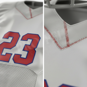 Breathable Mesh American Football Uniform <b>Set</b> White Red Blue Youth Adult Team Jerseys Pants Helmet Practice Game Wear Full Kits - Product Image 4