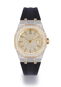 Reloj Mecánico de Lujo con Incrustaciones de Diamantes, Caja de Acero Inoxidable de 40 mm, Esfera de Cristal, Correa de Goma, Fecha Automática, Moda de Lujo, Estilo Casual de Negocios - Product Image 6