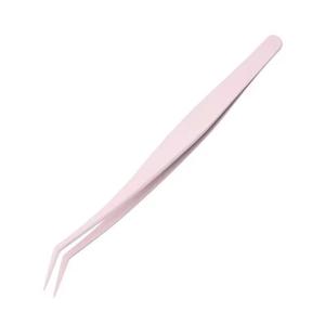 Pince à épiler pour cils Morje Surgical en acier inoxydable rose, pointe fine et lisse pour l'application des cils - Product Image 5