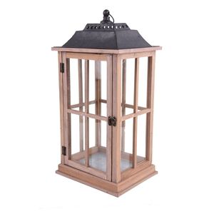 Lanterne à bougie traditionnelle en bois pour la décoration de la maison, offrant une éclairage chaleureux et un attrait décoratif naturel fait main. - Product Image 1