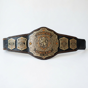 Ceinture de championnat sportive personnalisée, ceinture de trophée gravée avec plaque métallique, sangle en cuir, pour vainqueurs de tournois, vente en gros - Product Image 5