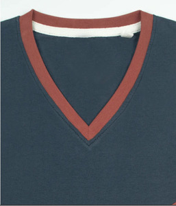 T-shirt rayé en coton peigné sublimé respirant, anti-boulochage, pour homme, décontracté, vente en gros 2026 - Product Image 5