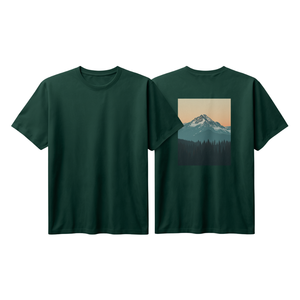 Camiseta Verde Oscuro Oversize de Corte Holgado con Estampado de Montaña, de Algodón, Unisex, Casual, para Exteriores, con Gráfico, de Ajuste Holgado, a la Moda - Product Image 4