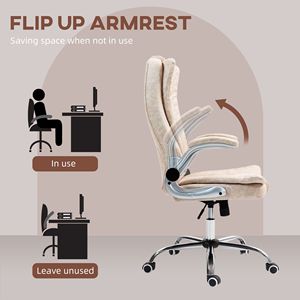 Executive Microfiber Office <b>Chair</b> Height Adjustable with <b>Padded</b> Flip Arms and Tilt Function Wheels for Home or Office - Product Image 5