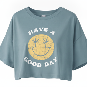Camiseta corta Have A Good Day, unisex, holgada, de algodón, estampada, informal, de verano, con cuello redondo y manga corta - Product Image 4