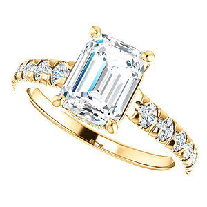แหวนทองคำแท้ 14k/18k น่ารัก ประดับเพชรทรงเหลี่ยมมรกต เพชรเลี้ยงในห้องปฏิบัติการ แหวนหมั้น ได้รับการรับรองจาก IGI สำหรับผู้หญิงและเด็กผู้หญิง สวมใส่ในงานปาร์ตี้ - Product Image 3