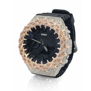 Reloj de Lujo para Hombre con Diamantes Estilo Hip Hop, Esfera Negra de Acero Inoxidable, Moissanita, Personalizado, Regalo - Product Image 4
