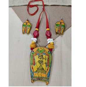 Ensemble de bijoux en bois naturel, collier et boucles d'oreilles faits à la main pour un style décontracté et bohème - Product Image 6