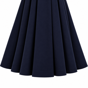 Girls' Children Plain Navy Pinafore School Uniform <b>White</b> Long Sleeve Blouse Belted <b>Pleated</b> <b>Skirt</b> Student Wear Button Front Dress - Product Image 3