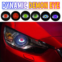 Phares LED TCYATO pour voitures, feux antibrouillard dynamiques à effet œil de démon, lentille LED, phare multimodes avec double télécommande