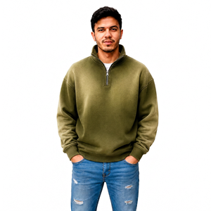 Fabricant de vêtements streetwear vintage pour hommes avec fermeture éclair courte effet délavé, vente en gros, marque privée, OEM, fournisseur d'habillement, usine - Product Image 1