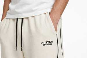 Pantalones Deportivos de Forro Polar para Hombre ONETEN, Color Gris, Cintura Alta Elástica, Bordados, Corte Holgado Informal, Tejido Transpirable, para Invierno - Product Image 3