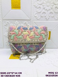 Luxury Handmade Beaded Evening <b>Clutch</b> Bag for Women | Embroidered Party Sling Bag with Chain Strap | Designer <b>Wedding</b> Shoulder - Product Image 6