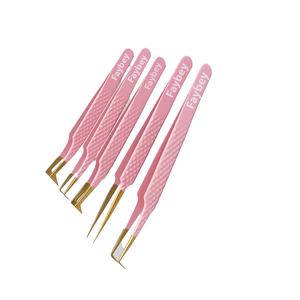 Pinzas para pestañas con logotipo impreso, punta de fibra, 45, 75, 90 grados, Nano Grip, personalizadas, Etiqueta Privada, extensión de pestañas - Product Image 1