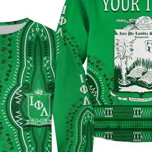 Sudadera Dashiki Personalizada Iota Phi Lambda, Verde Esmeralda, Diseño Africano con Rosas, Sudadera Personalizada para Hermandad Griega - Product Image 6