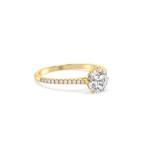 Anillo de Compromiso Solitario REYES Timeless de Plata de Ley 925 para Novia, Corte Redondo, Moissanita Certificada por GRA, Joyería Fina - Product Image 3