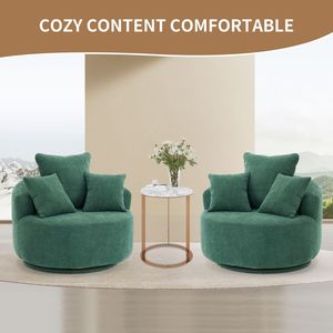 LY 031 GN Poltrona Girevole Singola a Compressione in Spugna e Filato di Crochet per Soggiorno - Product Image 5