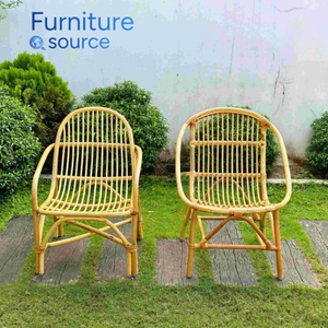 Sillón de Ratán Impermeable, Cómodo y Ligero, con Marco de Bambú Natural, Diseño Tropical de Espuma, para Comedor, Hotel, Resort, Villa, Patio - Product Image 2