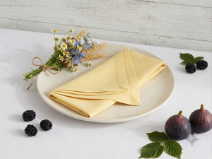 Yellow Modern Rectangle <b>Linen</b> <b>Cloth</b> Napkin Folded Dinner Napery Reusable Handmade 60x60cm Table <b>Linen</b> for Wedding Party - Product Image 4