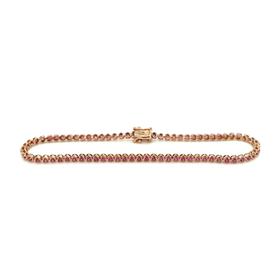 สร้อยข้อมือเพชรชุบทองคำแท้ 14K สำหรับผู้หญิง ดีไซน์คลาสสิคทรงกลม ประดับเพชรแบบช่อง  วัสดุอัลลอยด์ สไตล์ฮิปฮอป ของขวัญเครื่องประดับ - Product Image 1
