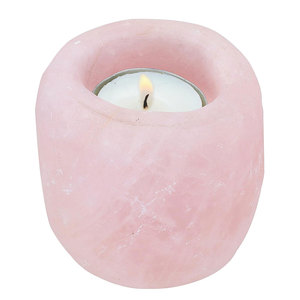 Himalayan Crystal Salt Carved <b>Tea</b> <b>Light</b> Holder with Ambient Glow Modern Design for Home Decoration - Product Image 1